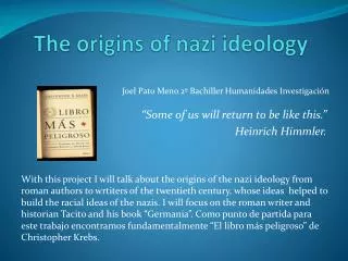 The origins of nazi ideology