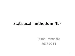 Statistical methods in NLP