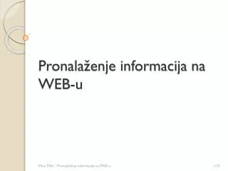 pronala enje informacija na web u