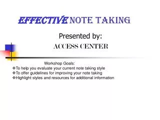 effective note taking
