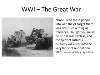 WWI – The Great War