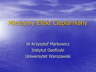 mierzymy efekt cieplarniany