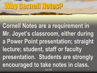 Why Cornell Notes?