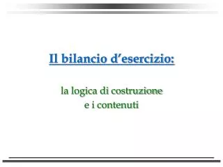 il bilancio d esercizio