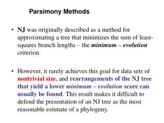 Parsimony Methods