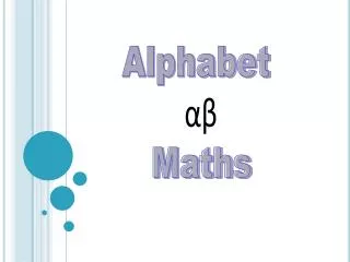 Alphabet ?? Maths