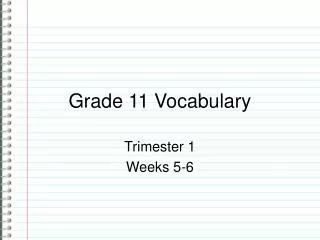 Grade 11 Vocabulary