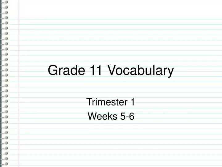 grade 11 vocabulary