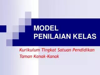 model penilaian kelas
