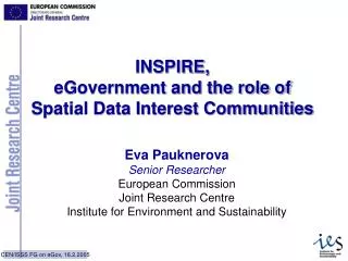 INSPIRE, eGovernment and the role of Spatial Data Interest Communities