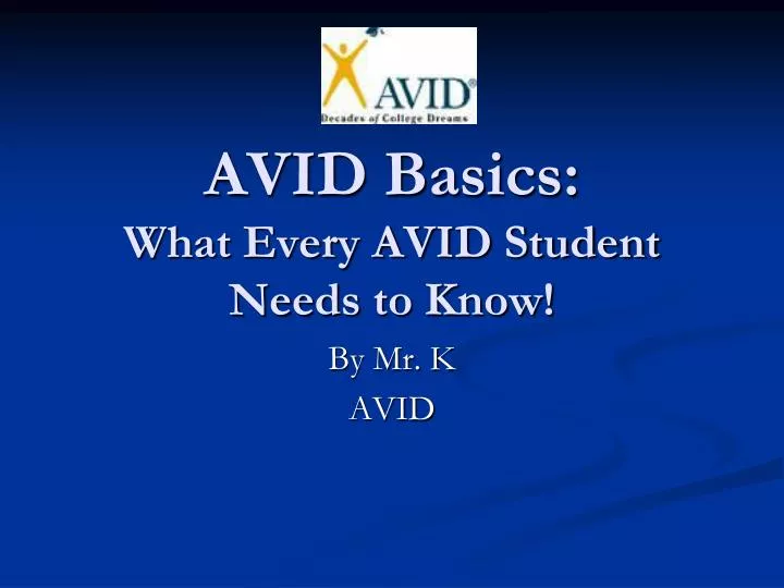 avid basics what every avid student needs to know