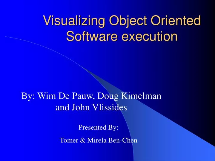 visualizing object oriented software execution