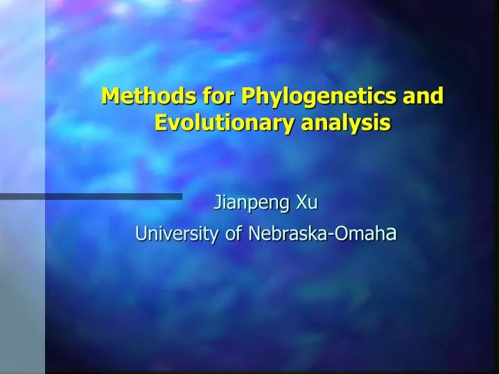 methods for phylogenetics and evolutionary analysis