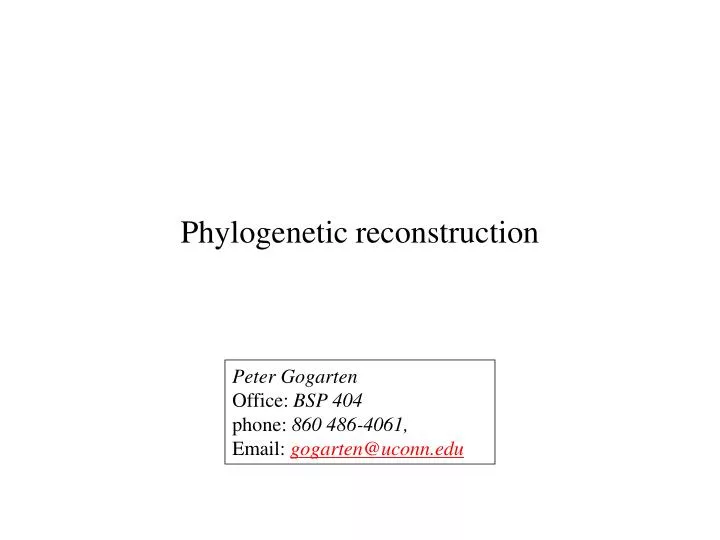 phylogenetic reconstruction