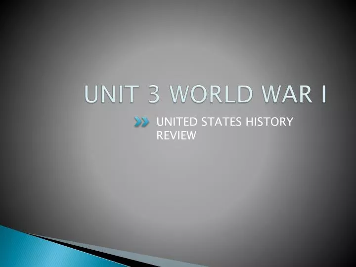 unit 3 world war i