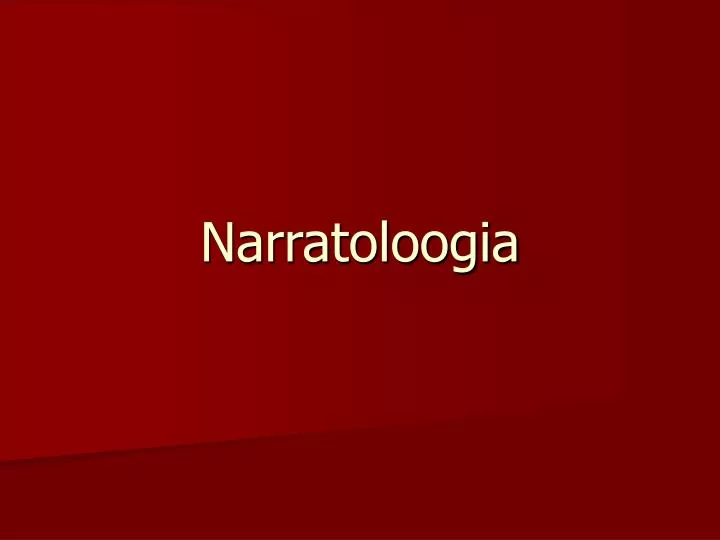 narratoloogia