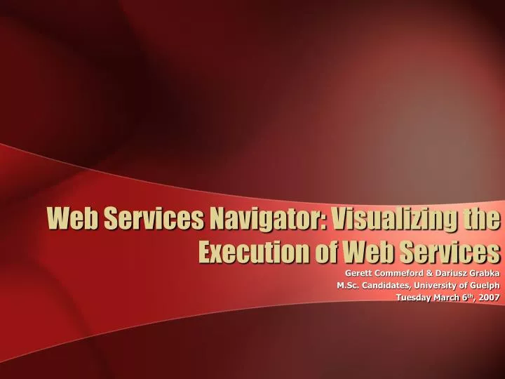 web services navigator visualizing the execution of web services