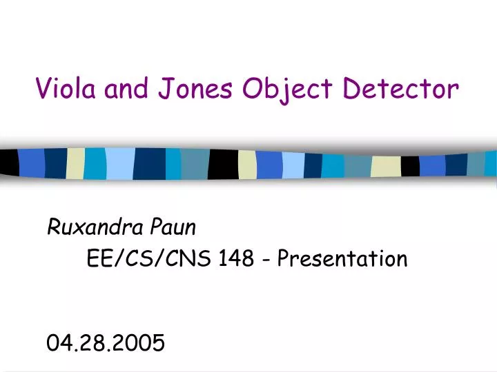 viola and jones object detector