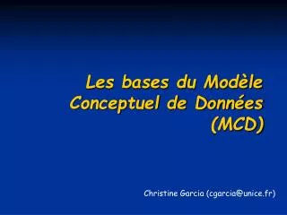 les bases du mod le conceptuel de donn es mcd