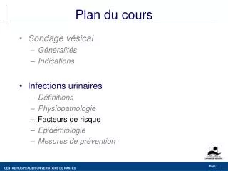 plan du cours