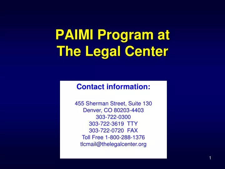 paimi program at the legal center