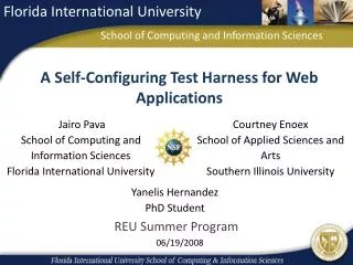 A Self-Configuring Test Harness for Web Applications