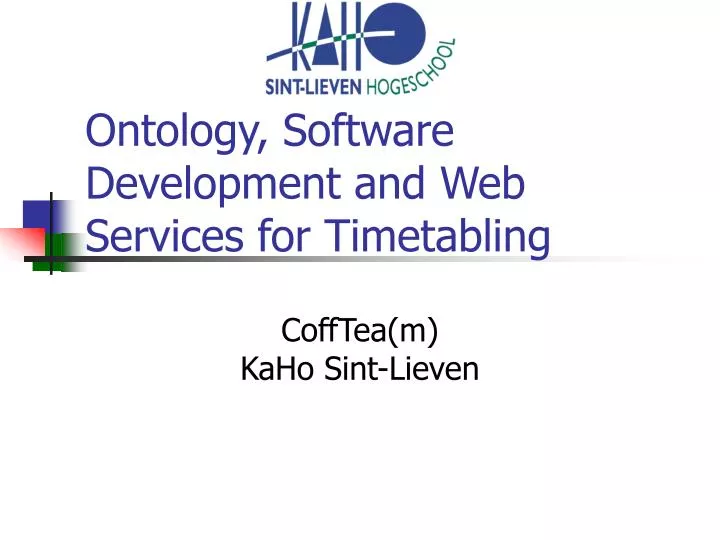 ontology software development and web services for timetabling