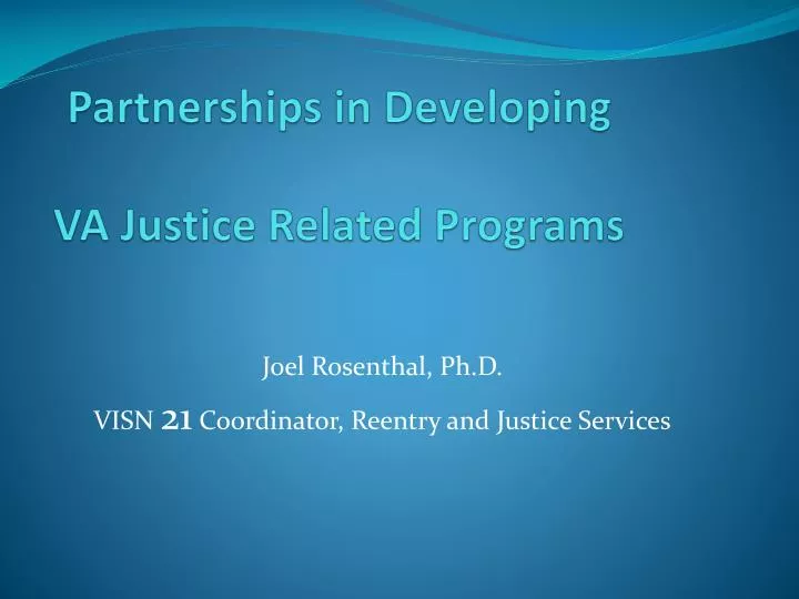 partnerships in developing va justice related programs