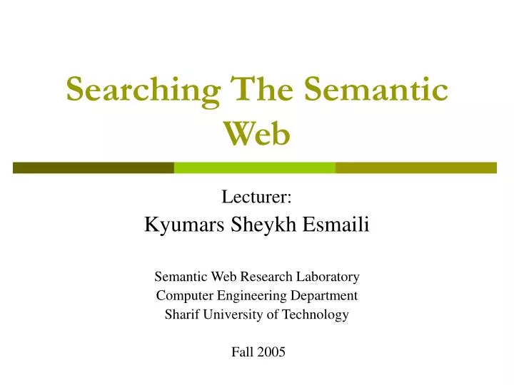 searching the semantic web