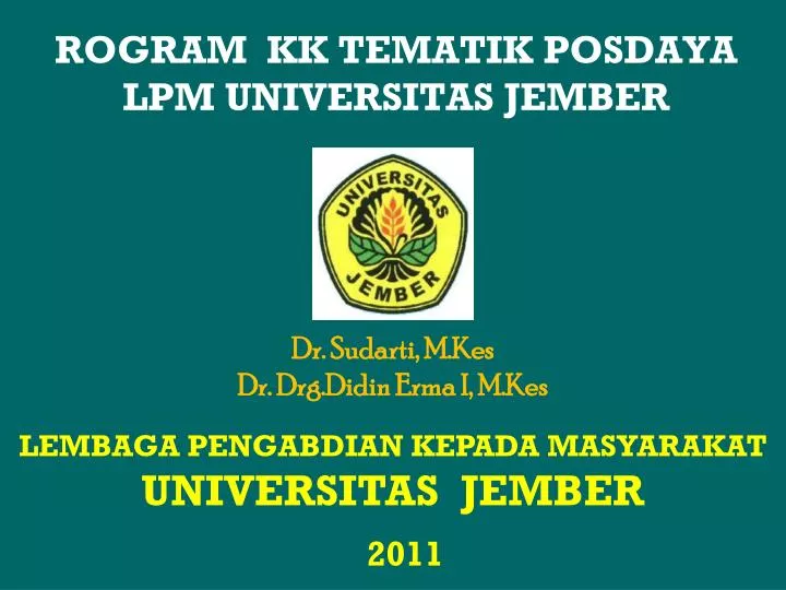 rogram kk tematik posdaya lpm universitas jember