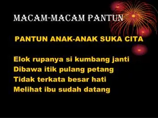 macam macam pantun