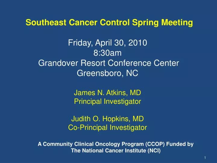 southeast cancer control spring meeting