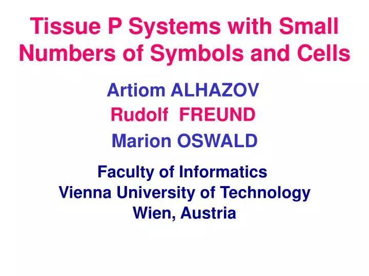 tissue p systems with small numbers of symbols and cells