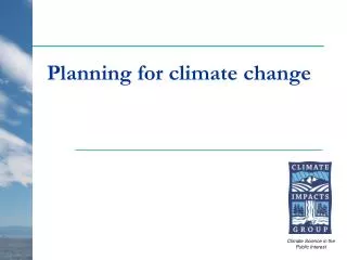 Planning for climate change