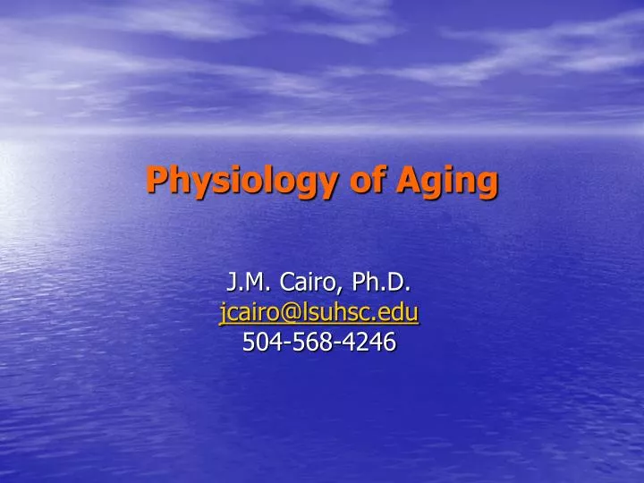 physiology of aging