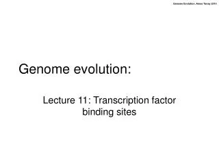Genome evolution: