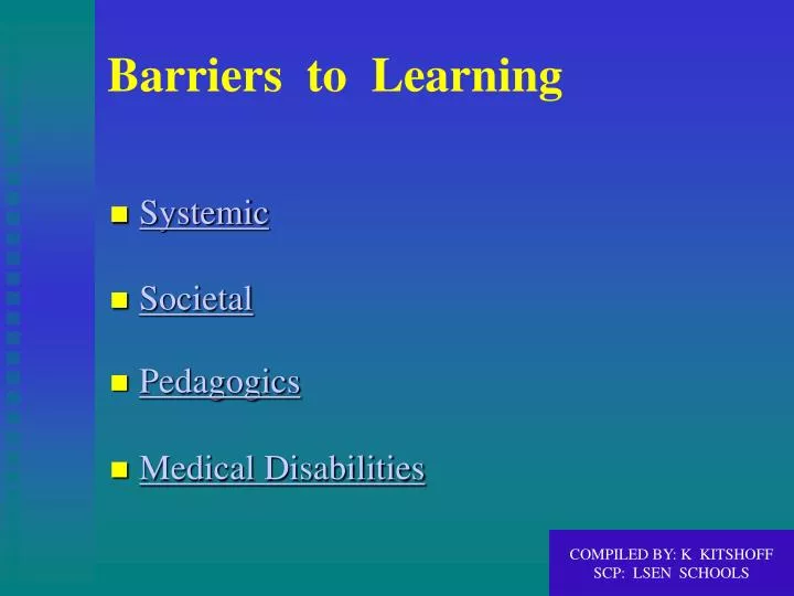 barriers to learning