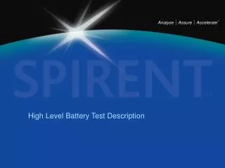 High Level Battery Test Description