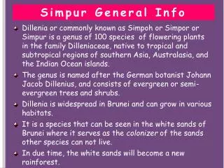Simpur General Info