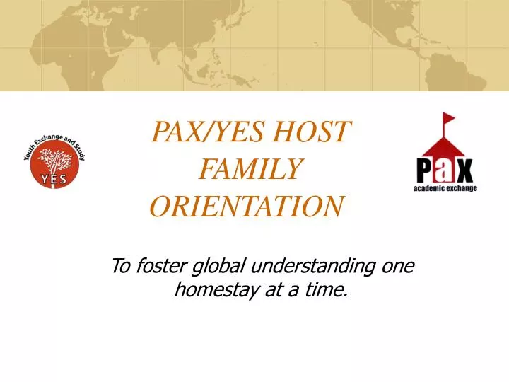 pax yes host family orientation