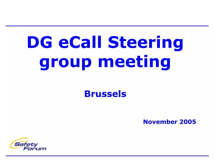 dg ecall steering group meeting brussels