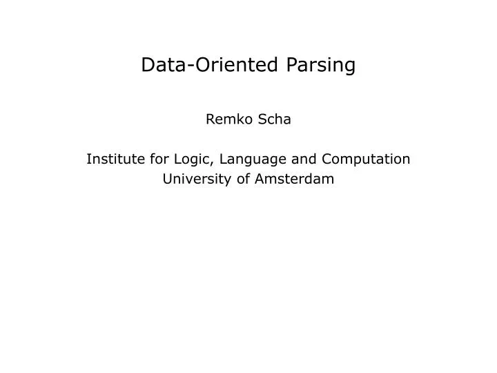 data oriented parsing