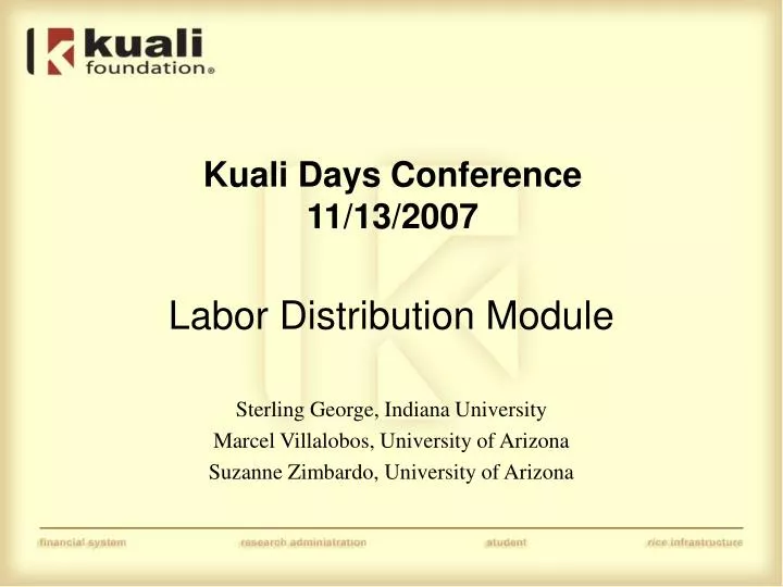 kuali days conference 11 13 2007