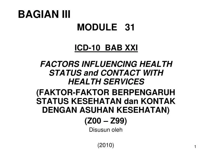 bagian iii module 31 icd 10 bab xxi
