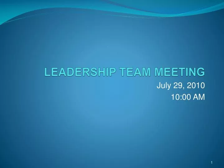 leadership team meeting