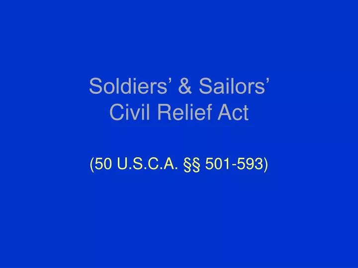 soldiers sailors civil relief act