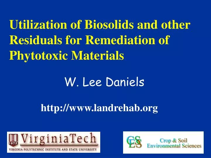utilization of biosolids and other residuals for remediation of phytotoxic materials