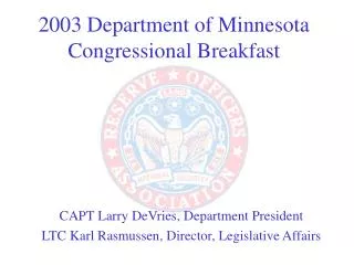 2003 Department of Minnesota Congressional Breakfast