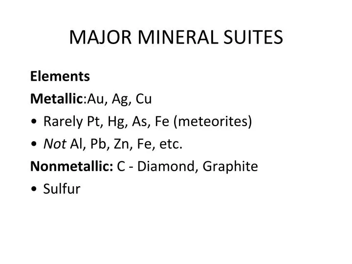 major mineral suites