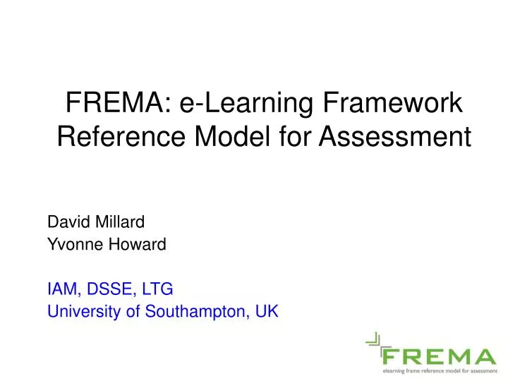 frema e learning framework reference model for assessment